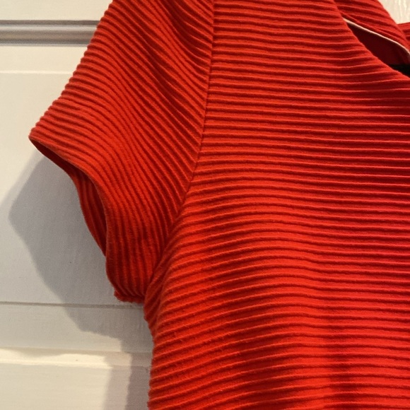 BODEN Red Cordelia Ottomon Ribbed Textured Button Detail Sheath Dress Size 6 R - Picture 9 of 11